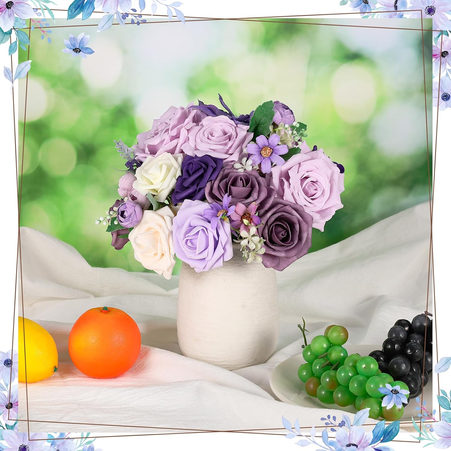 Jspupifip 28 Pcs Artificial Silk Flowers Combo Box Set for Wedding Centerpieces