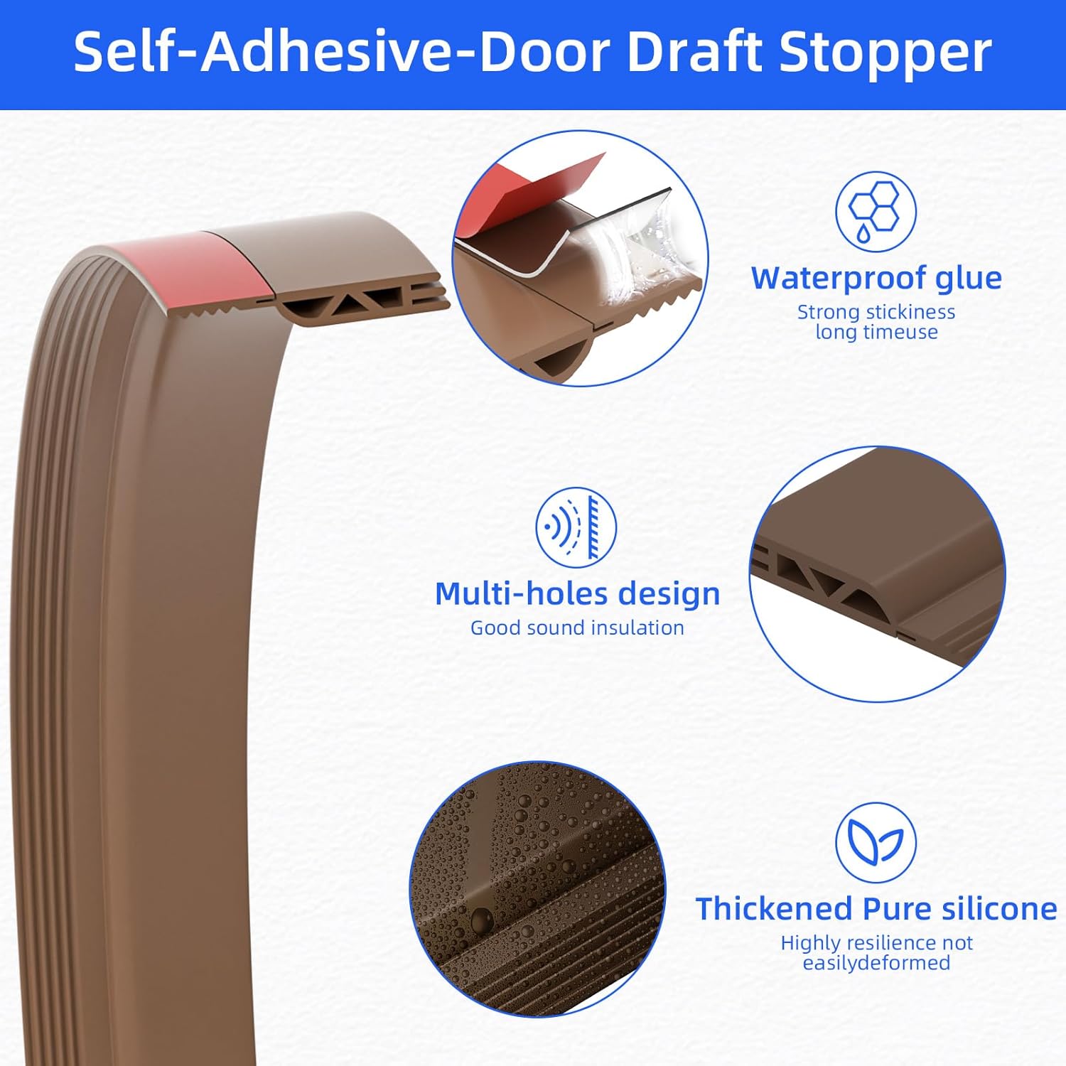 Under Door Draft Stopper with Noise Muffling