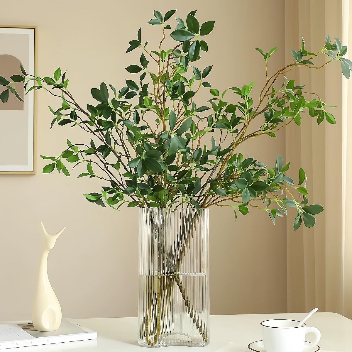 3PCS Artificial Ficus Plant Branches 433 Inch Vase Decor
