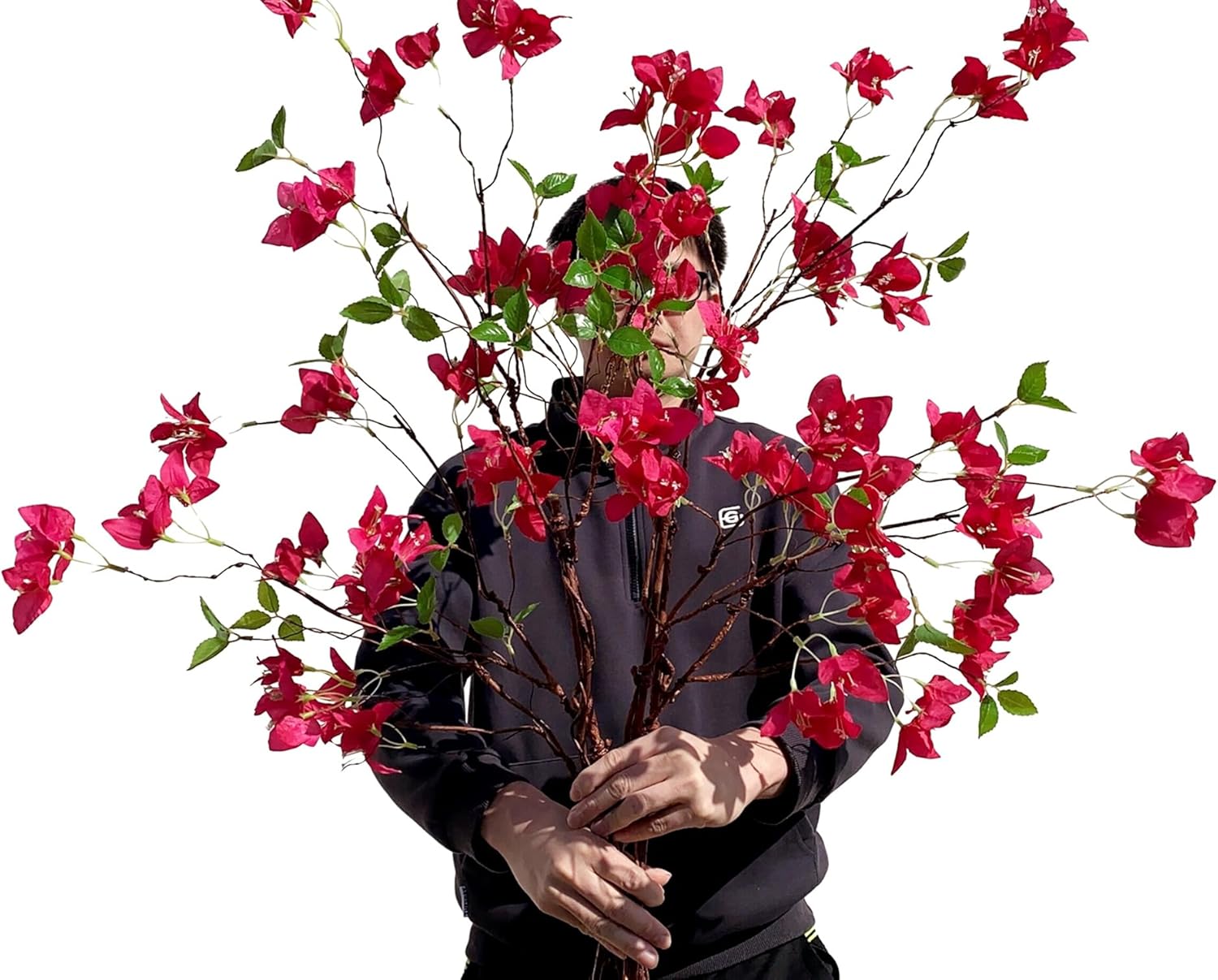 Raxcelivia Artificial Bougainvillea Branches Fuchsia Pack of 4