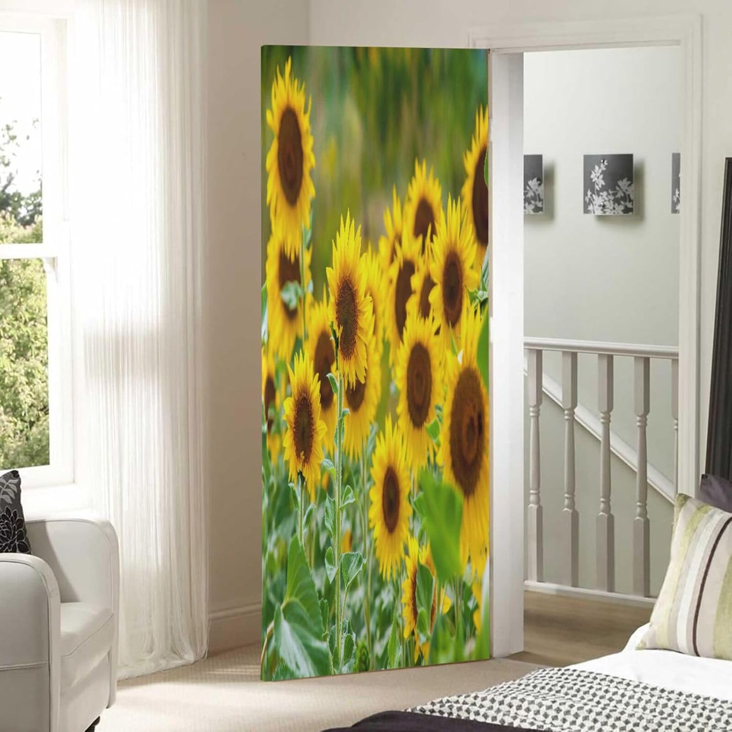 Susiyo Sunflower Halloween Door Cover 32x79 In