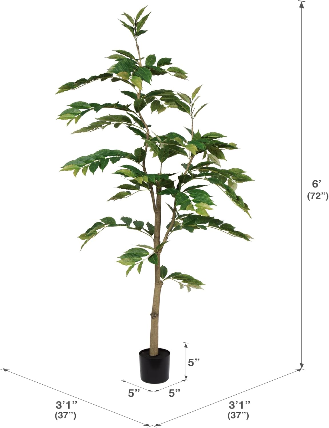 Vickerman 6 Foot Realistic Artificial Nandina Tree with 284 Leaves