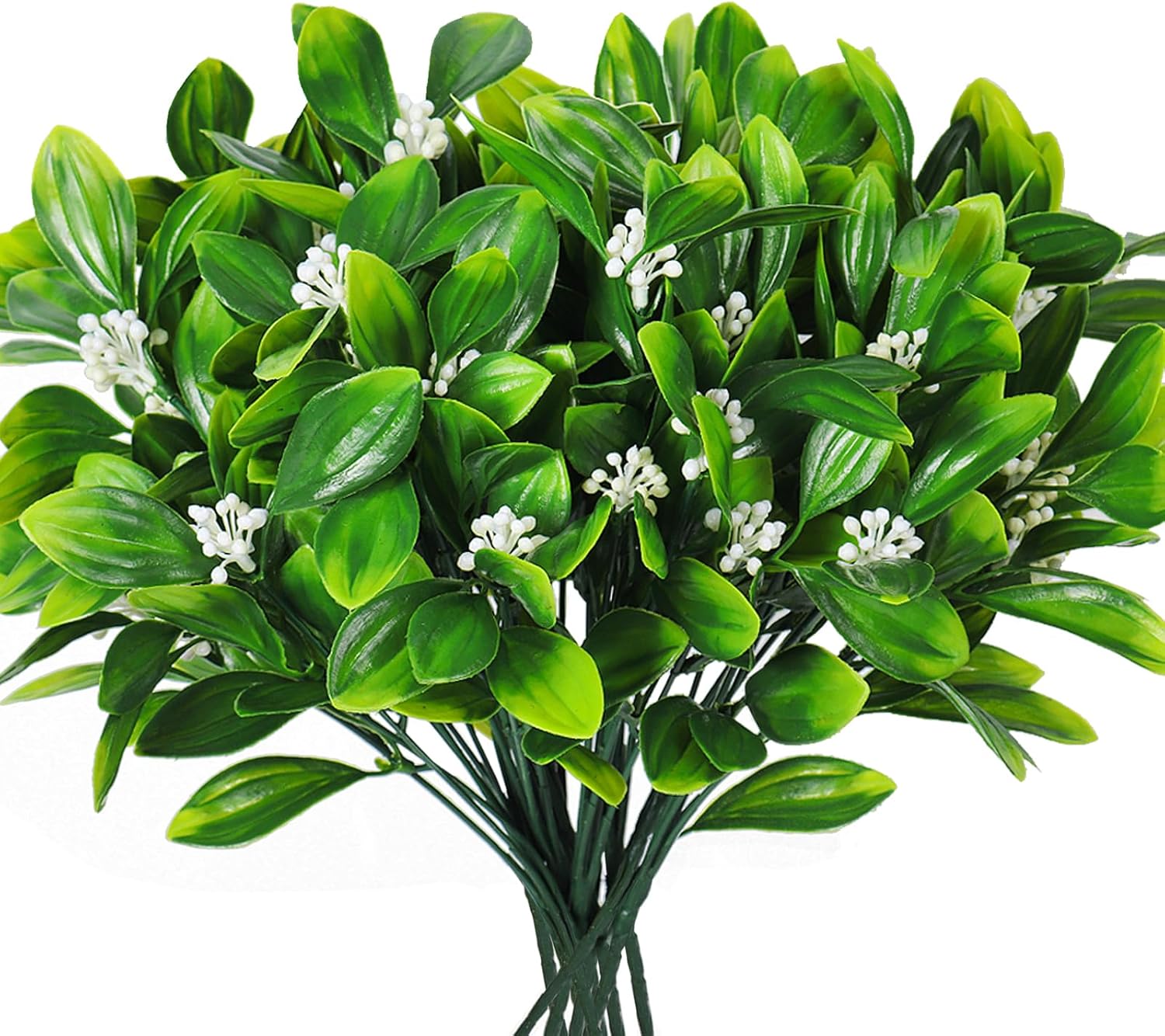 RECUTMS Artificial Shrubs with Fern Leaves and Hanging Roses
