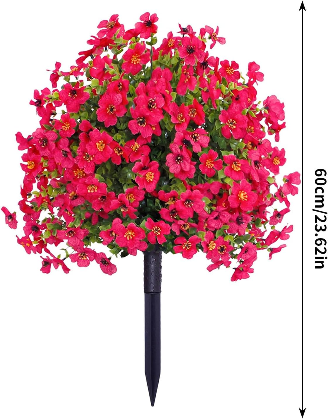 23 Inch Hot Pink Artificial Violet Stake Flowers