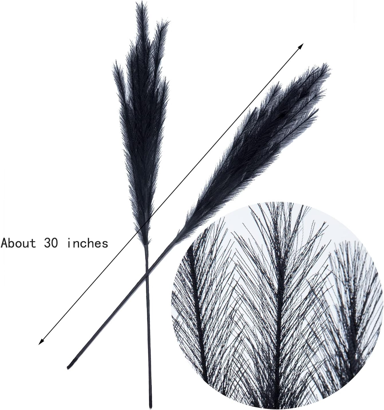 UiiziC Faux Pampas Grass 8 PCS 30 Inch Black