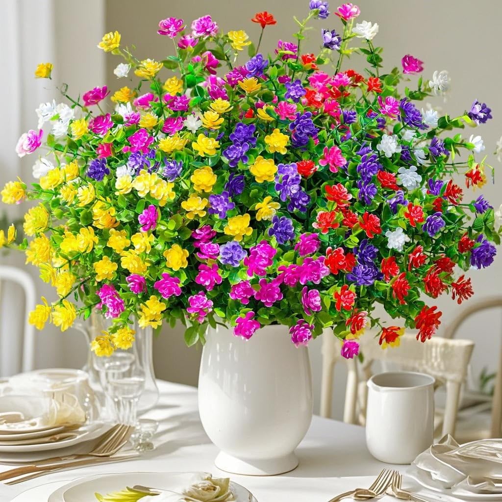 Bincy 12 Bundles Artificial Flowers Set