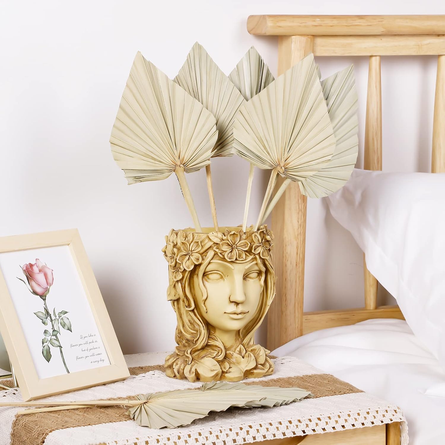 Cenkaiyang 40 Pcs Boho Dried Palm Spears Leaves Decor