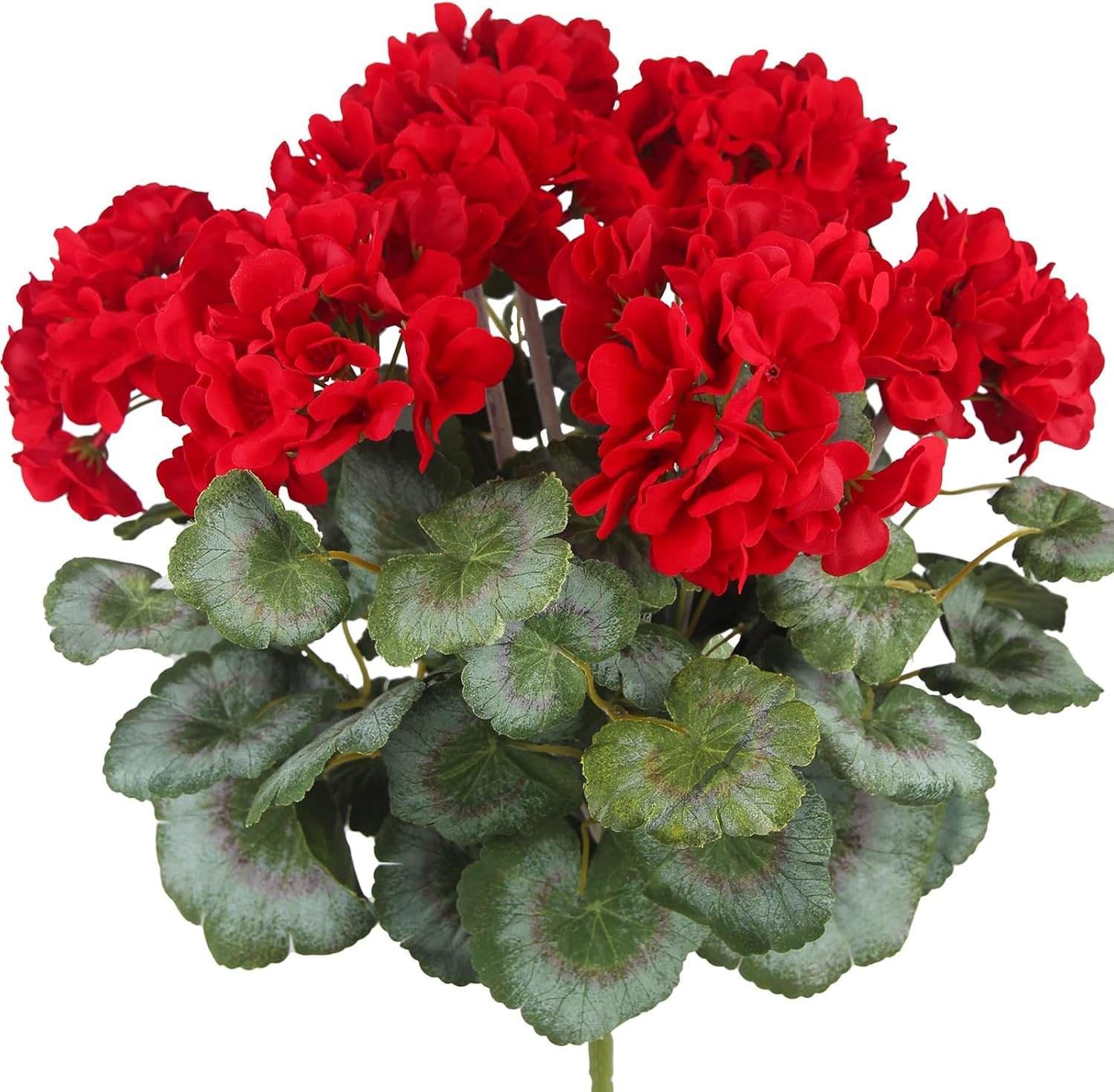 Artificial Red Geraniums Bushes for Outdoor Decor