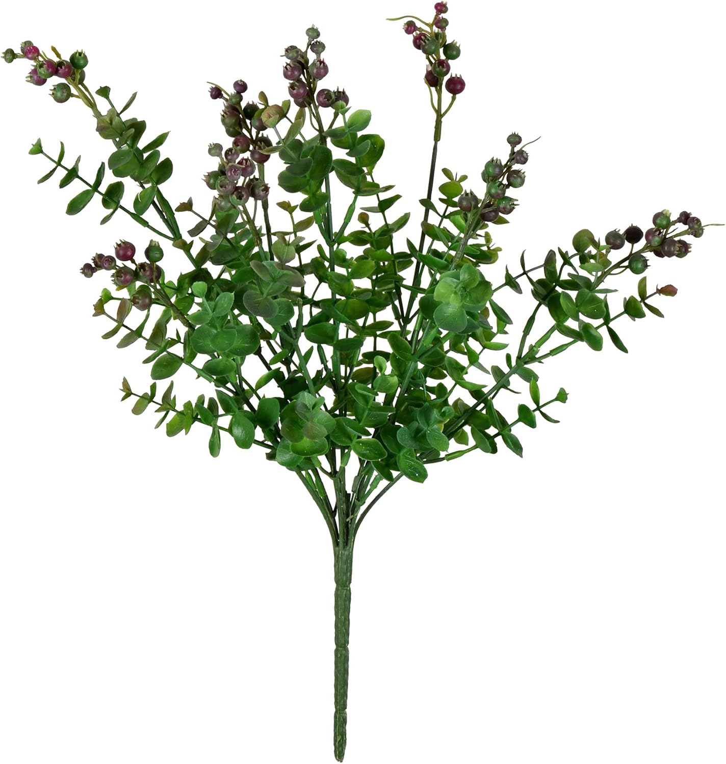 Vickerman Artificial Purple Berry Money Leaf Bush 145 Inch 2 Pack