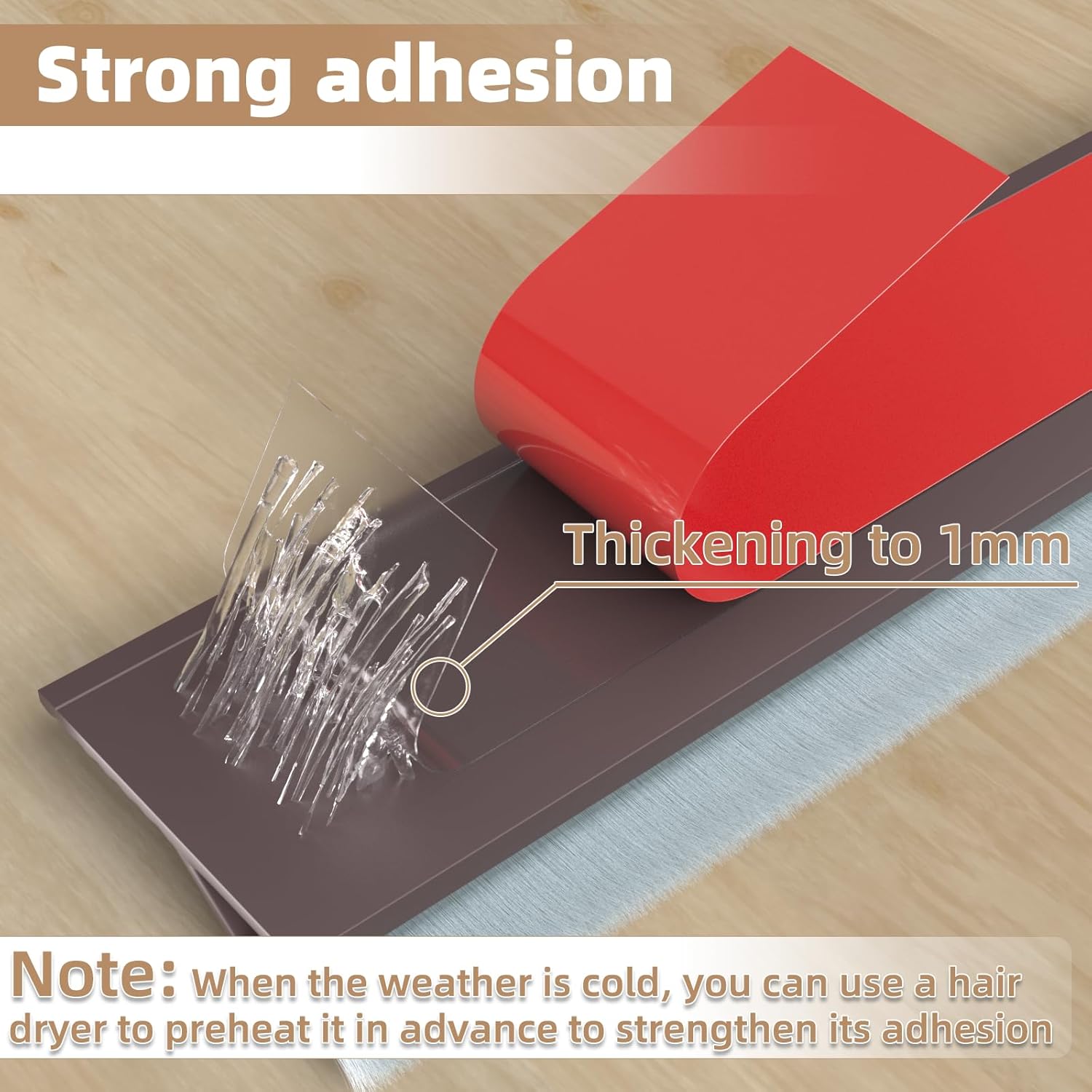 39 Inch Rubber Door Sweep with Silicone Adhesive