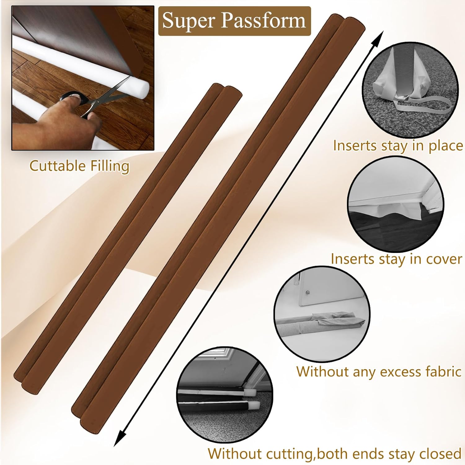 JUJIBL Under Door Draft Stopper 39 Inches