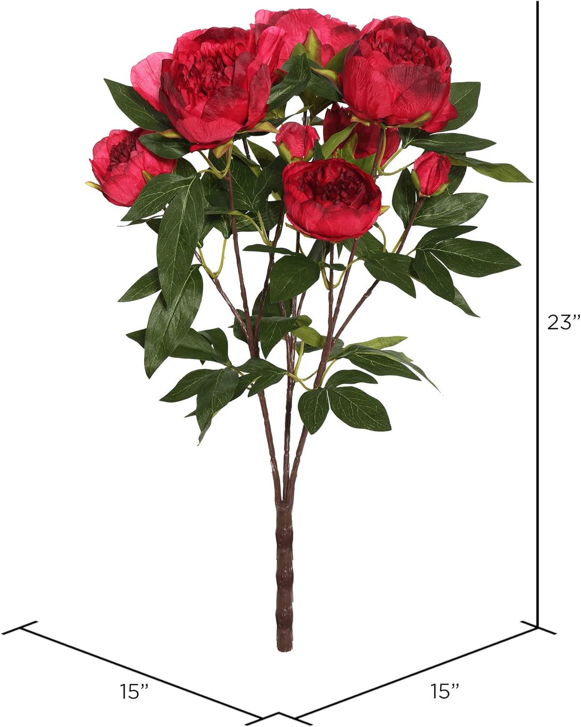 Vickerman 23 Inch Artificial Red Peony Bush
