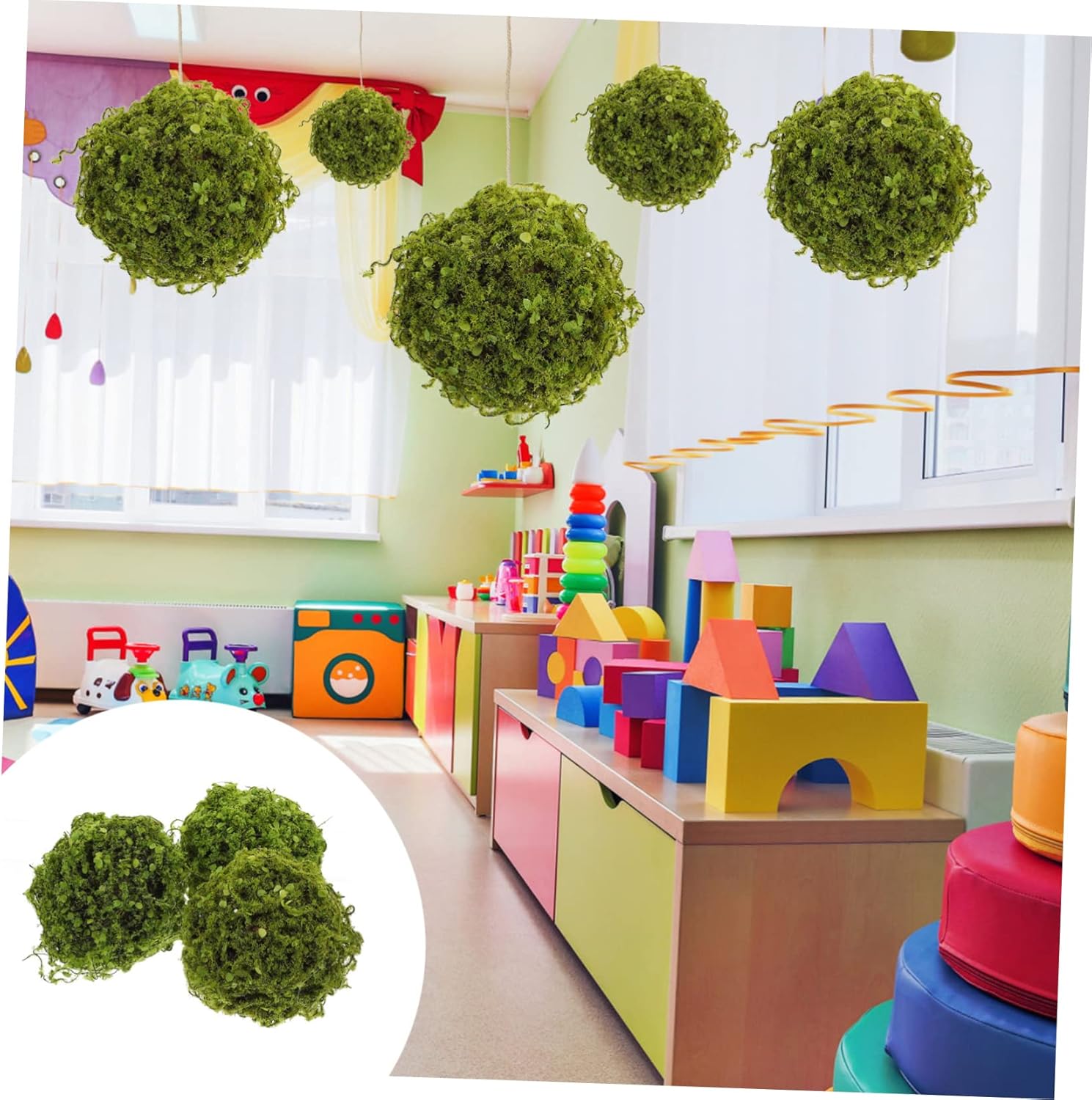 ERINGOGO Artificial Plant Balls 3pcs Hanging Topiary Decor