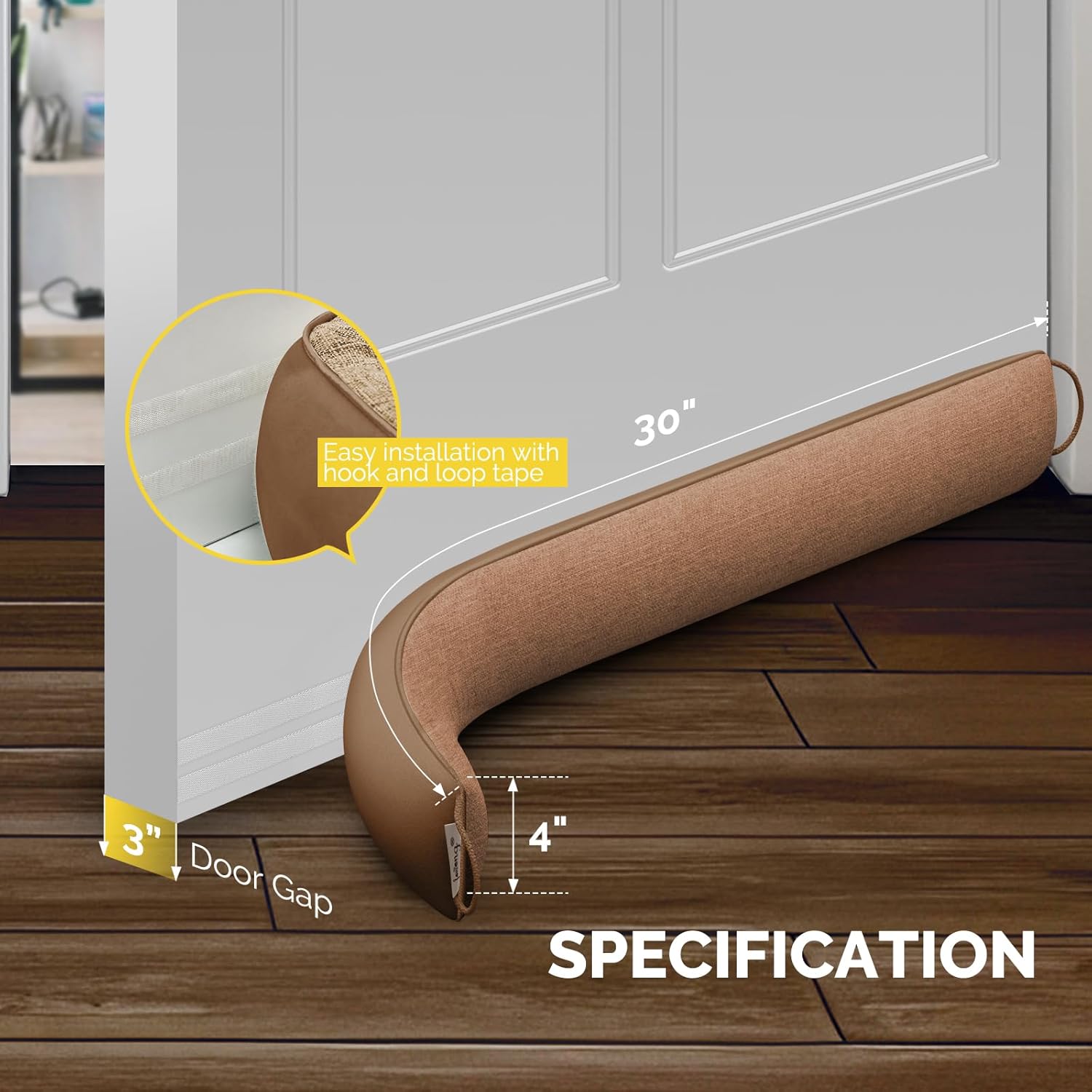 Fowong Door Draft Stopper 30 Inch Weighted Soundproof Blocker
