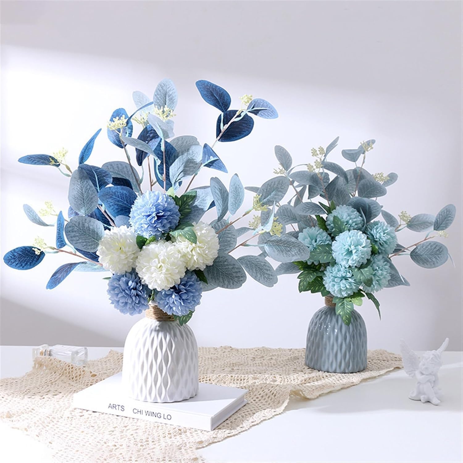 Artificial Flowers Silk White Bridal Wedding Anemone Bouquet Home Decor