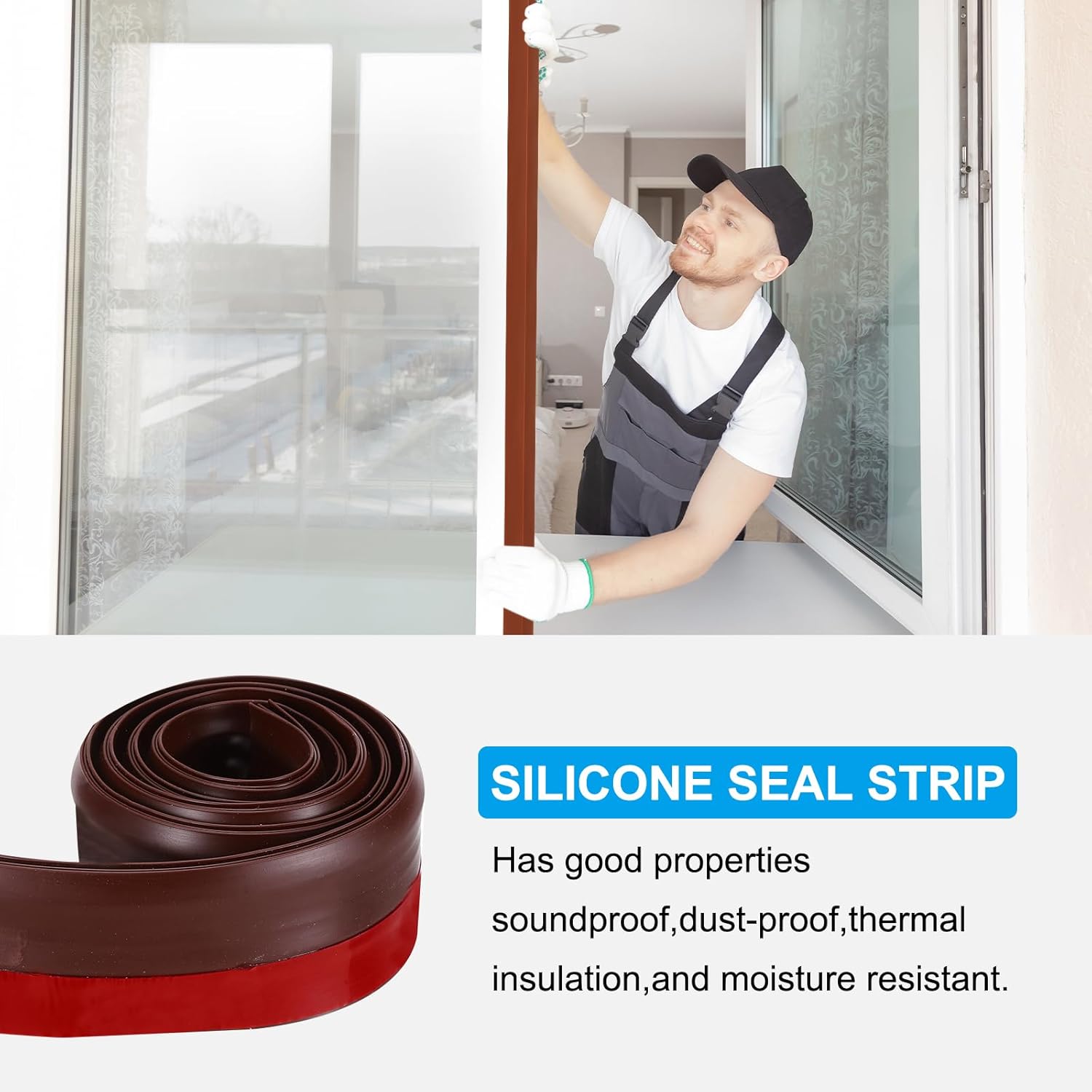 PATIKIL Door Draft Stopper 2 Pack 33FT Silicone Seal Strips