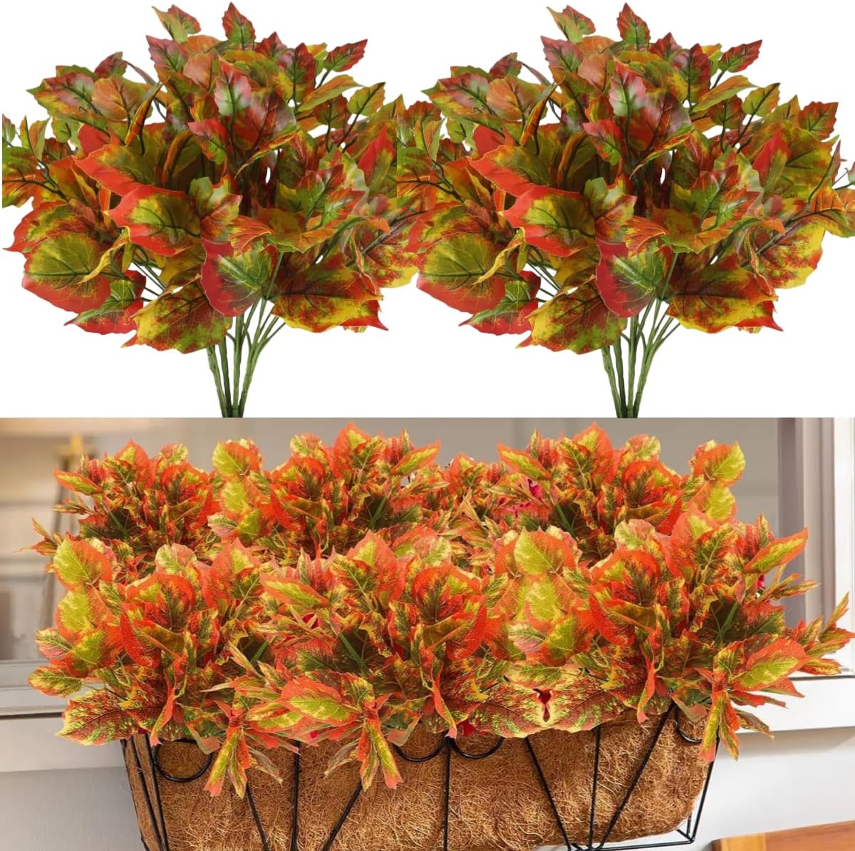 Bincy 12Pack Artificial Maple Leaves for Autumn Decor