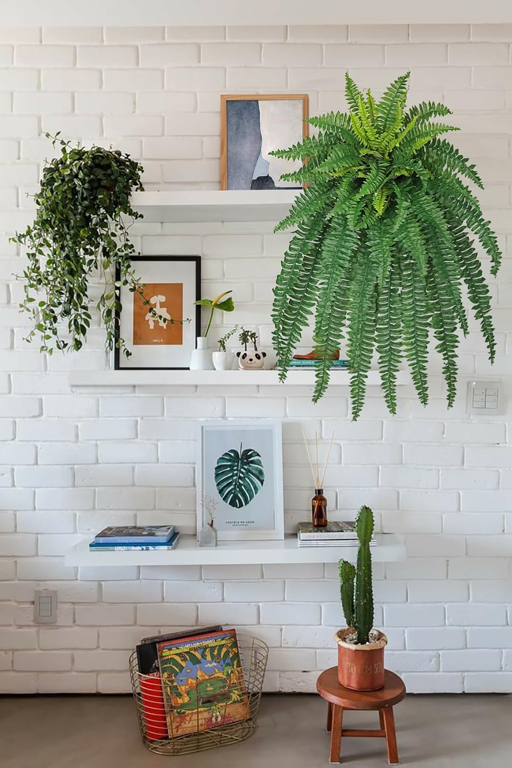 GnFlus 35 Inch Artificial Boston Fern Plants