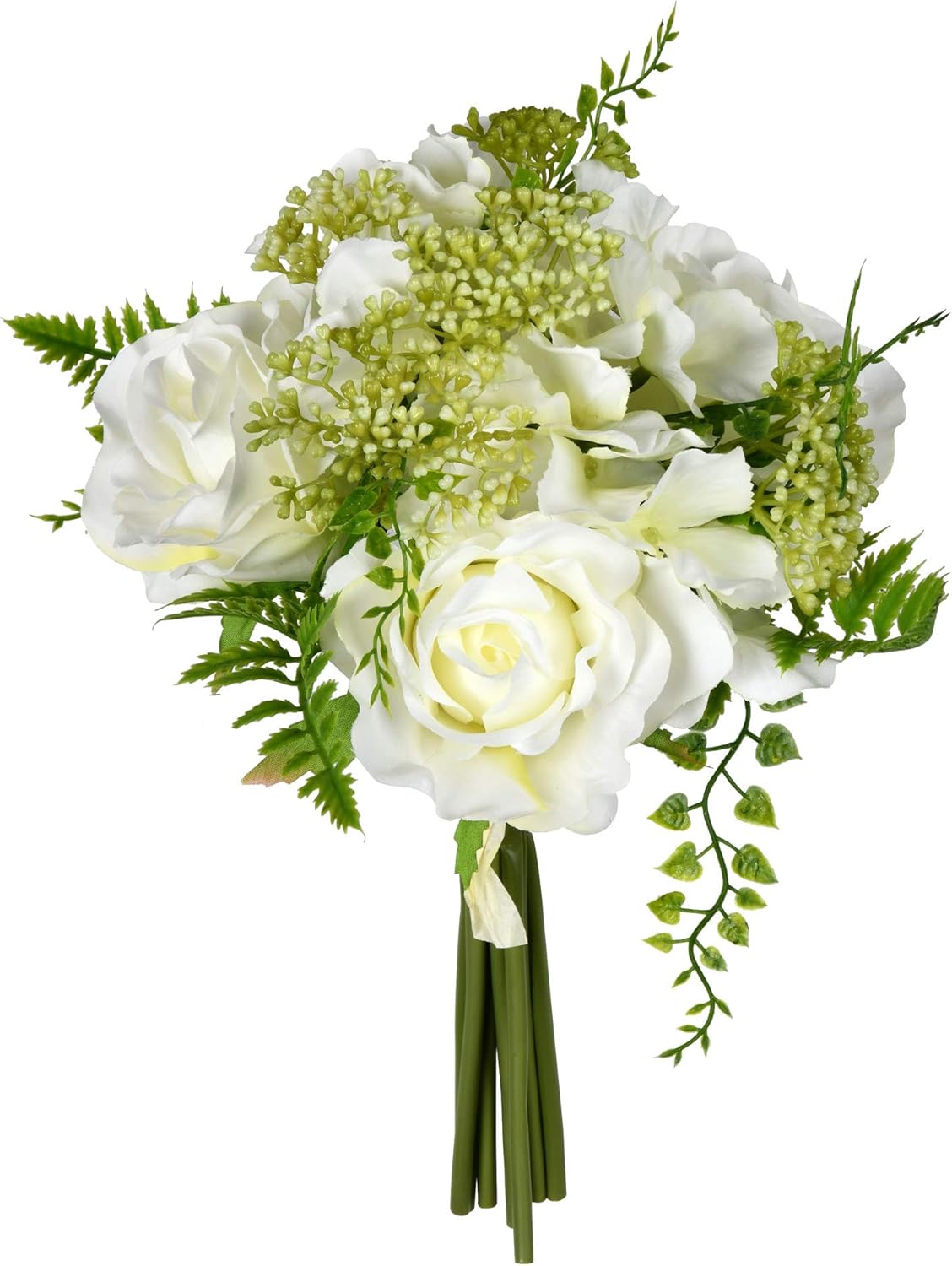 Vickerman Artificial White Rose Bouquet 12 Inch 2 Pack