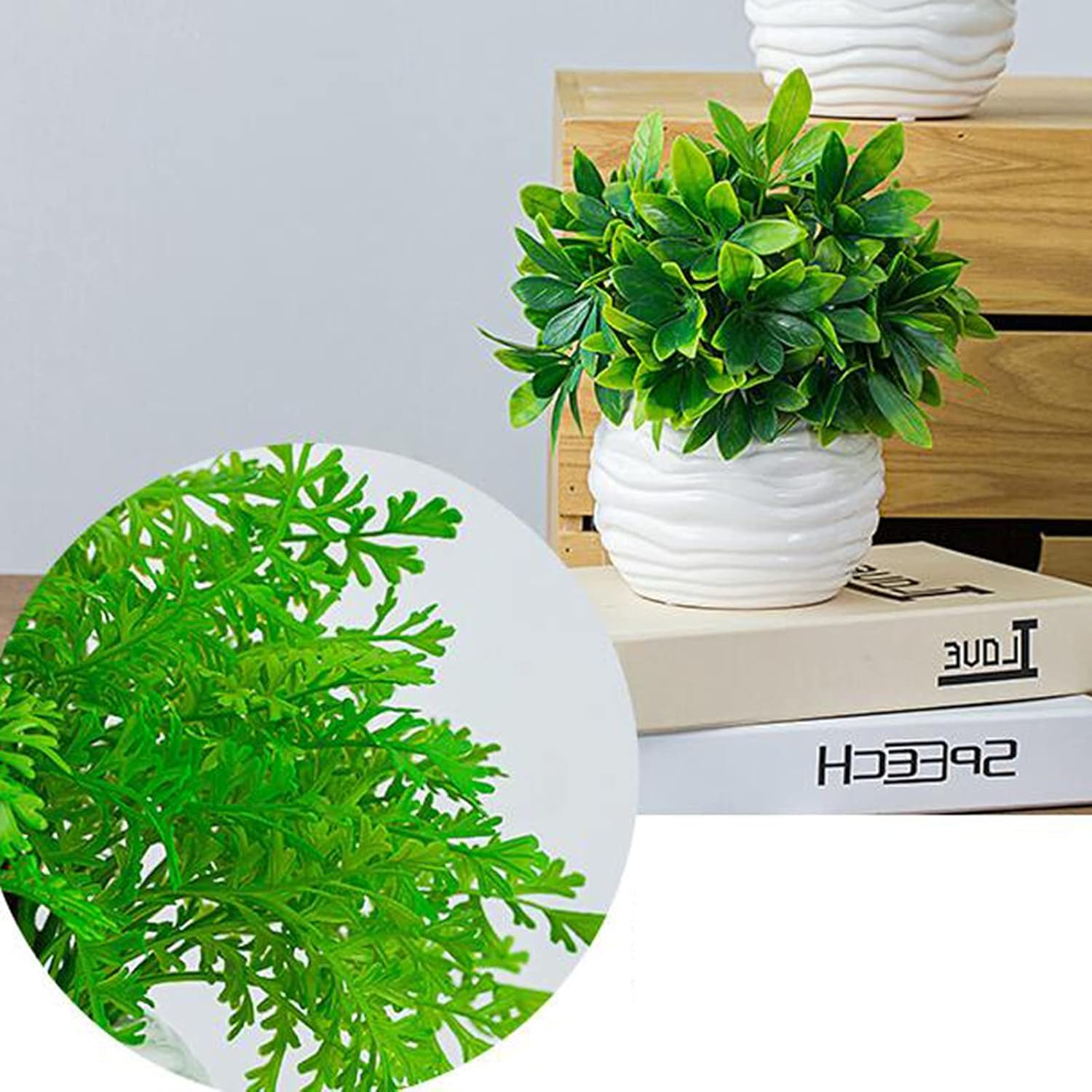 Small Artificial Flowers with Ceramic Pots for Home Decor
