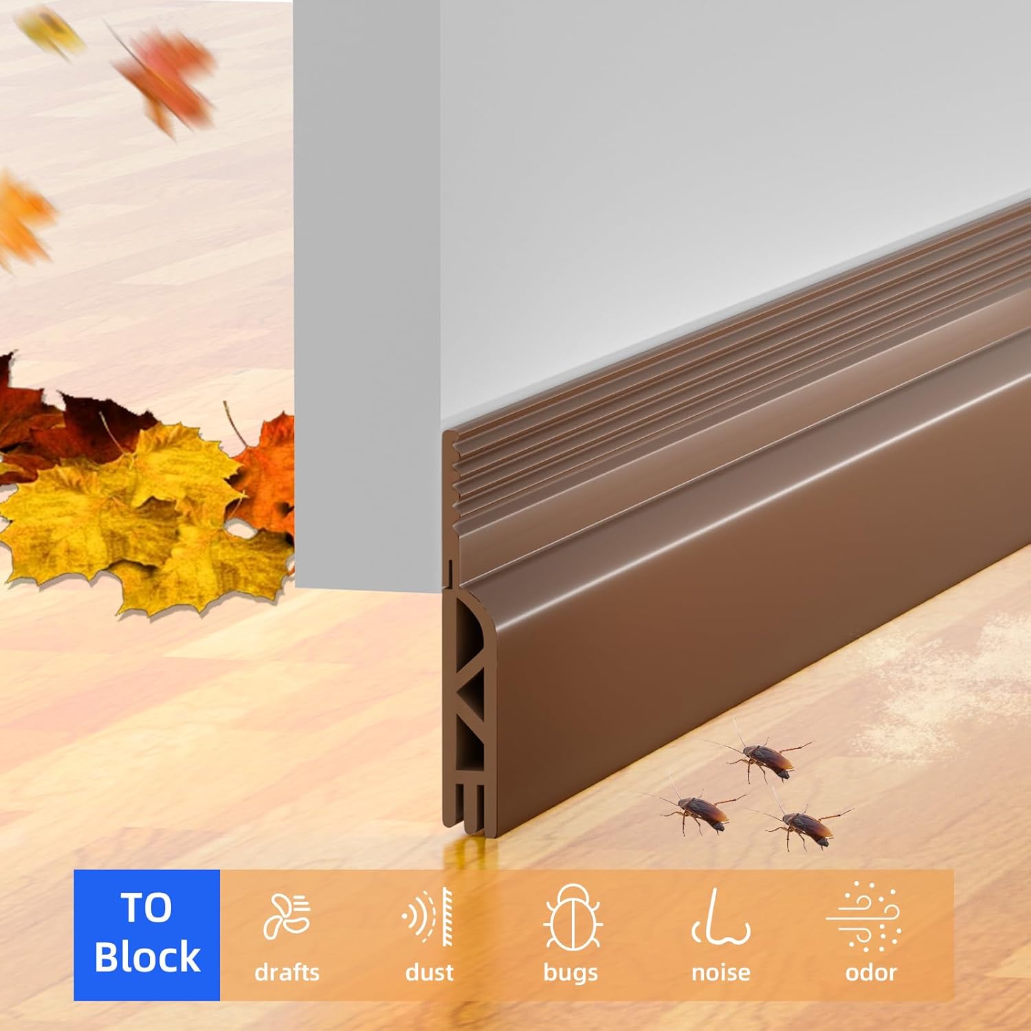 Under Door Draft Stopper with Noise Muffling