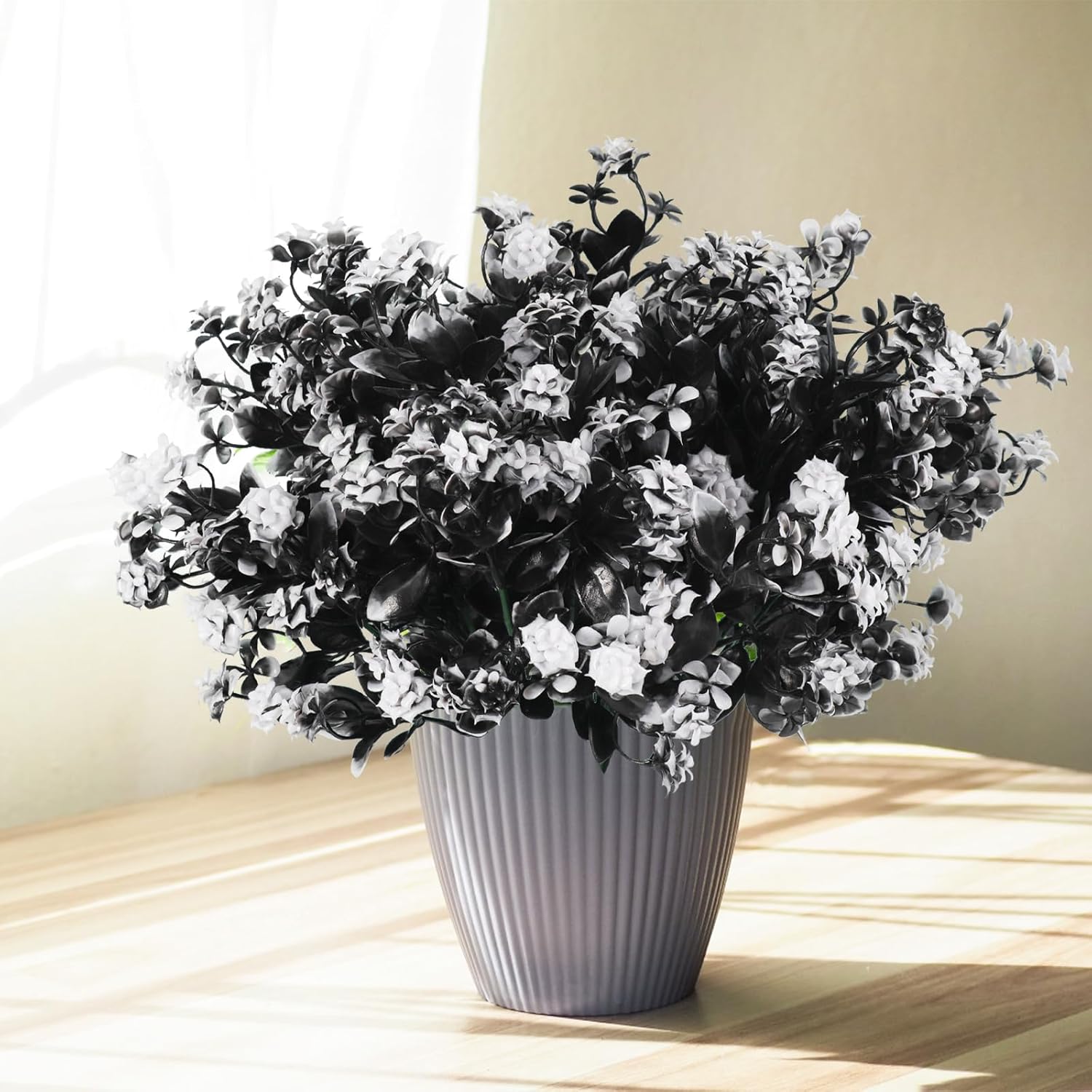 RECUTMS 8Pcs Fake Flowers Outdoor Decorations
