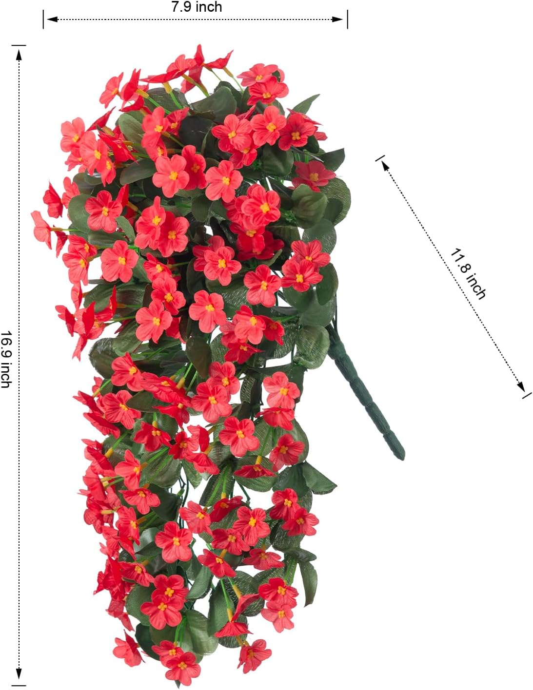 HyeFlora Artificial Hanging Red Orchid Vines 2 PCS
