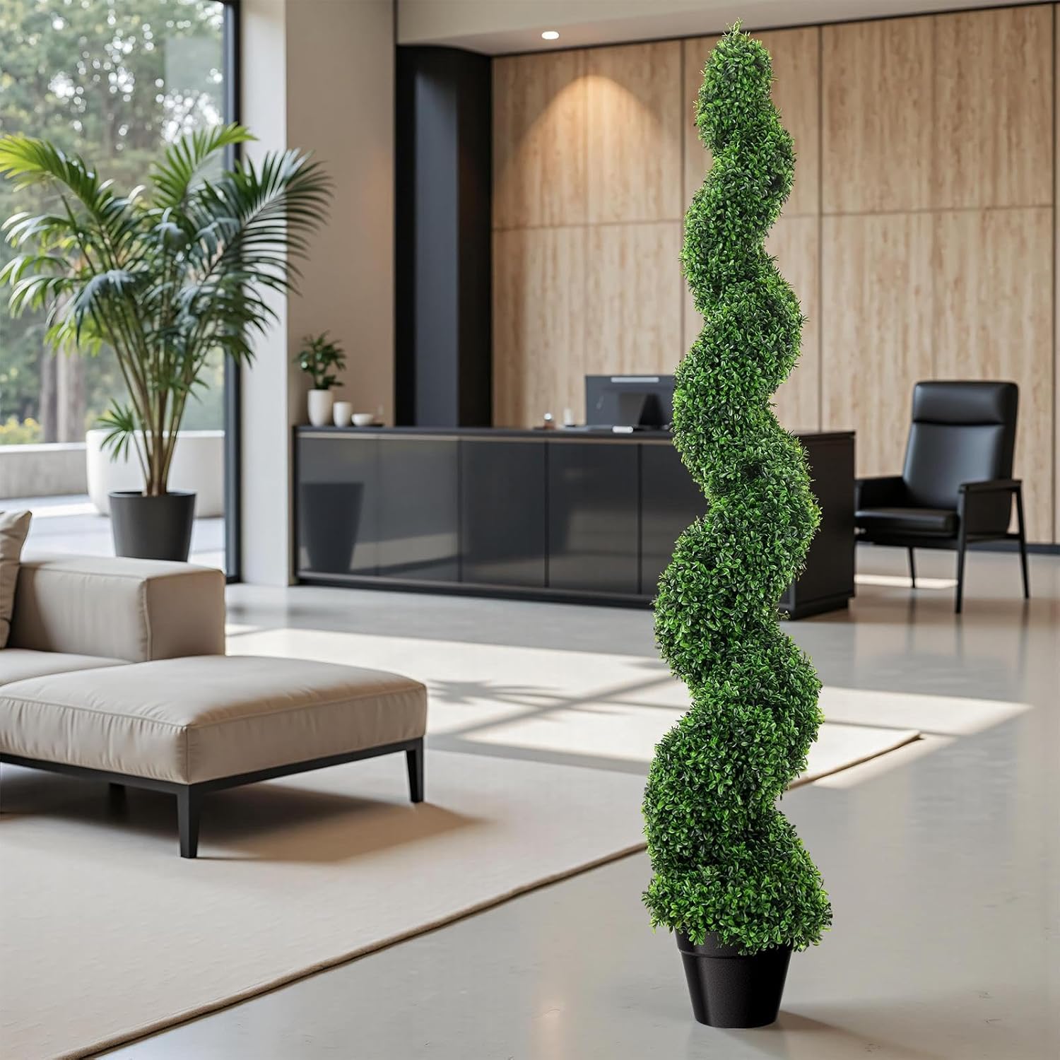 Artificial Boxwood Tree 59 Inch Outdoor Decor
