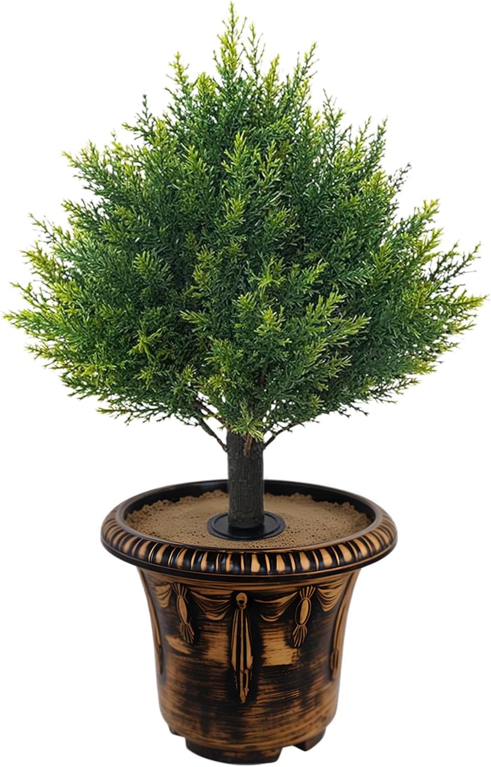Artificial Cedar Topiary Trees Faux Greenery Decor