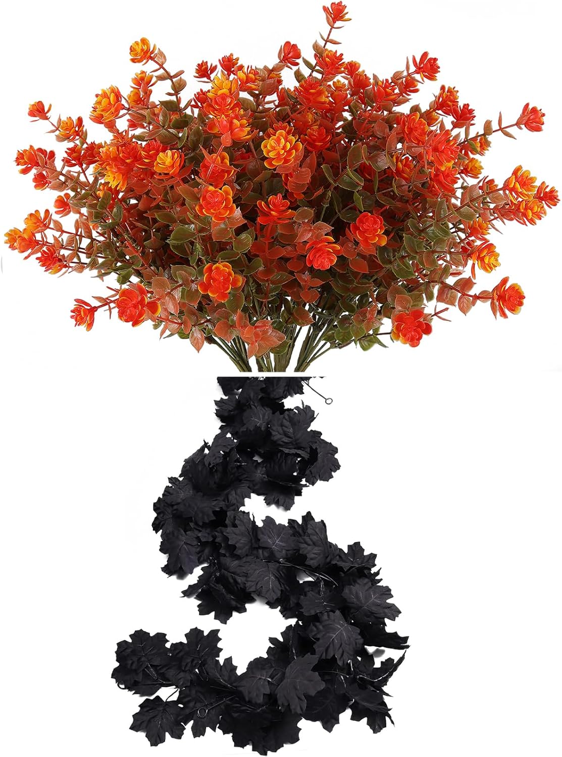 RECUTMS 8 Bundle Artificial Fall Flowers Garland Decor