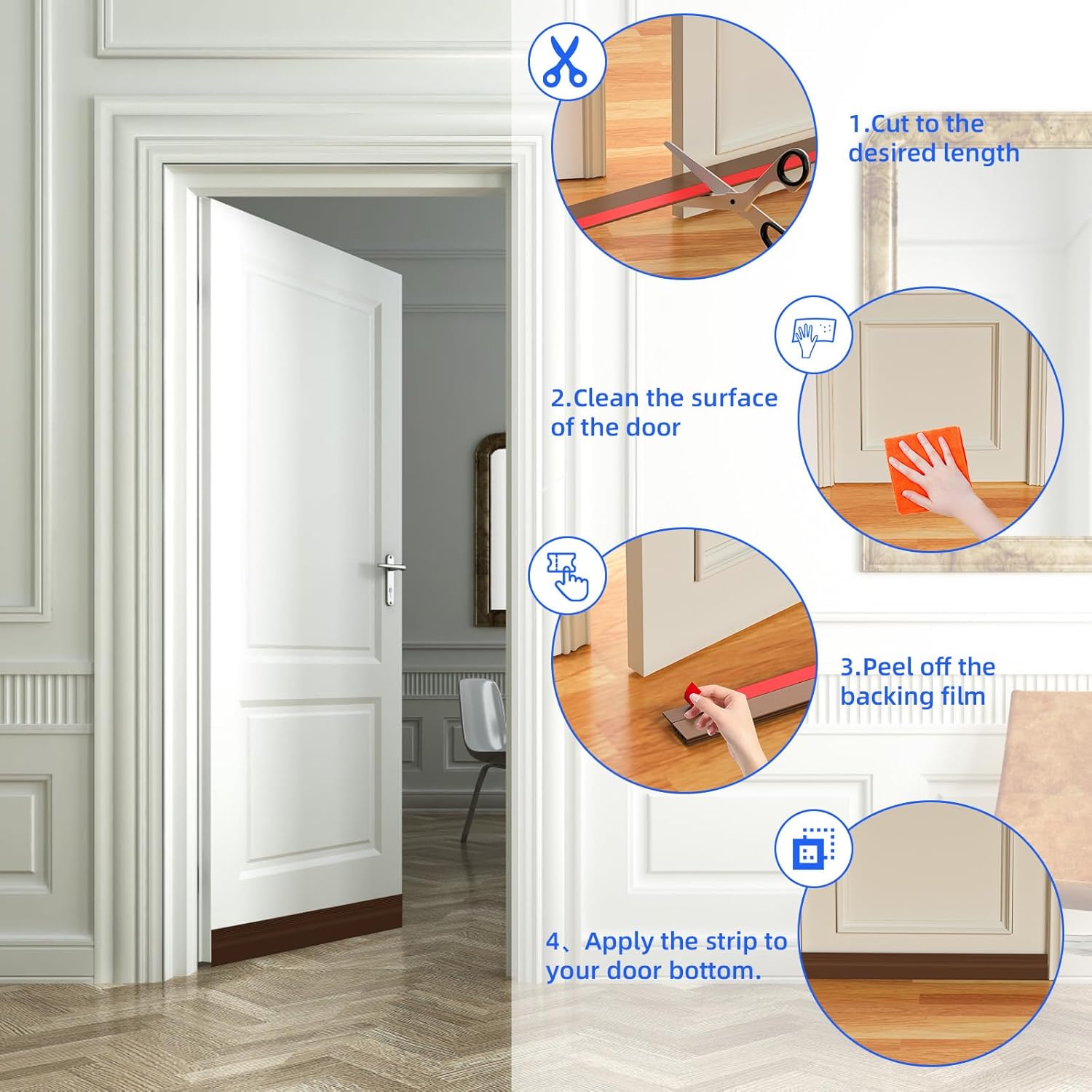 Under Door Draft Stopper with Noise Muffling