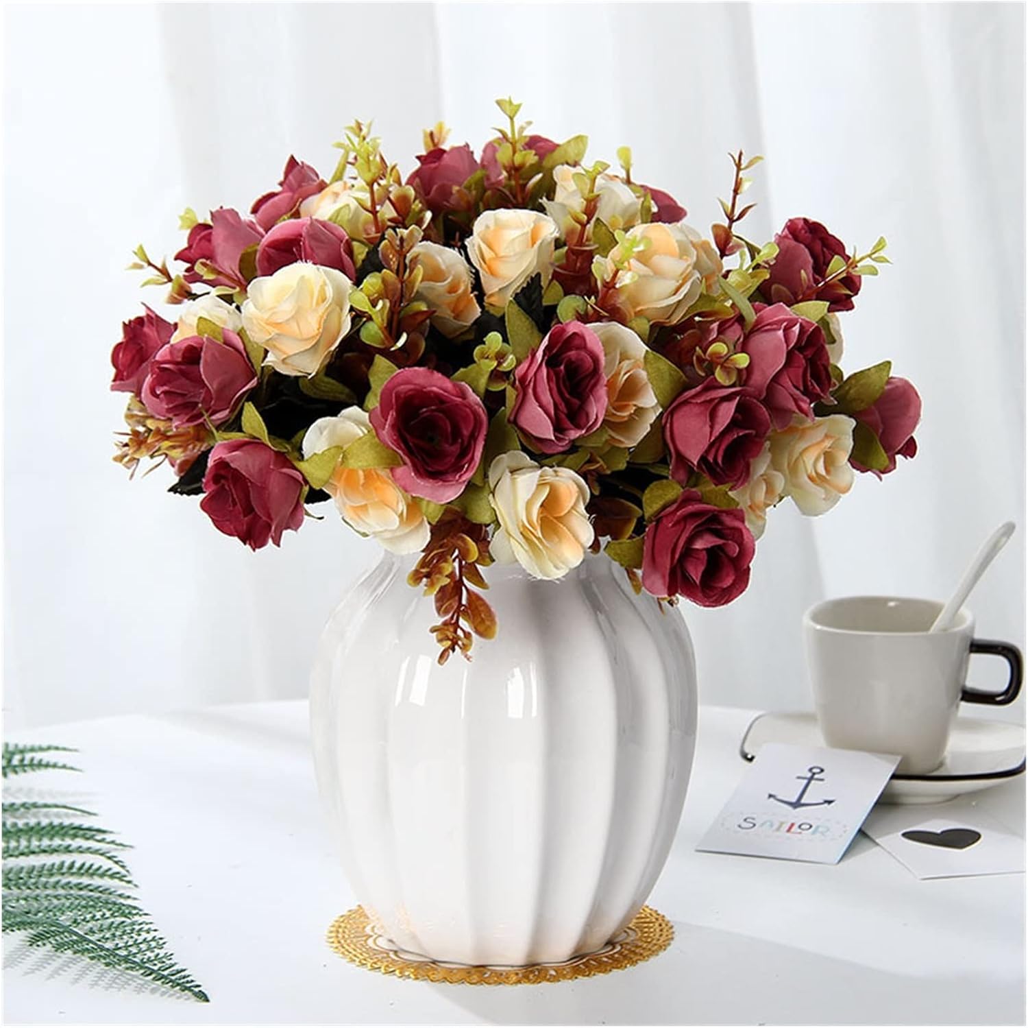 GaRcan Artificial Flowers Bouquet with Silk Rose Peony Hydrangea