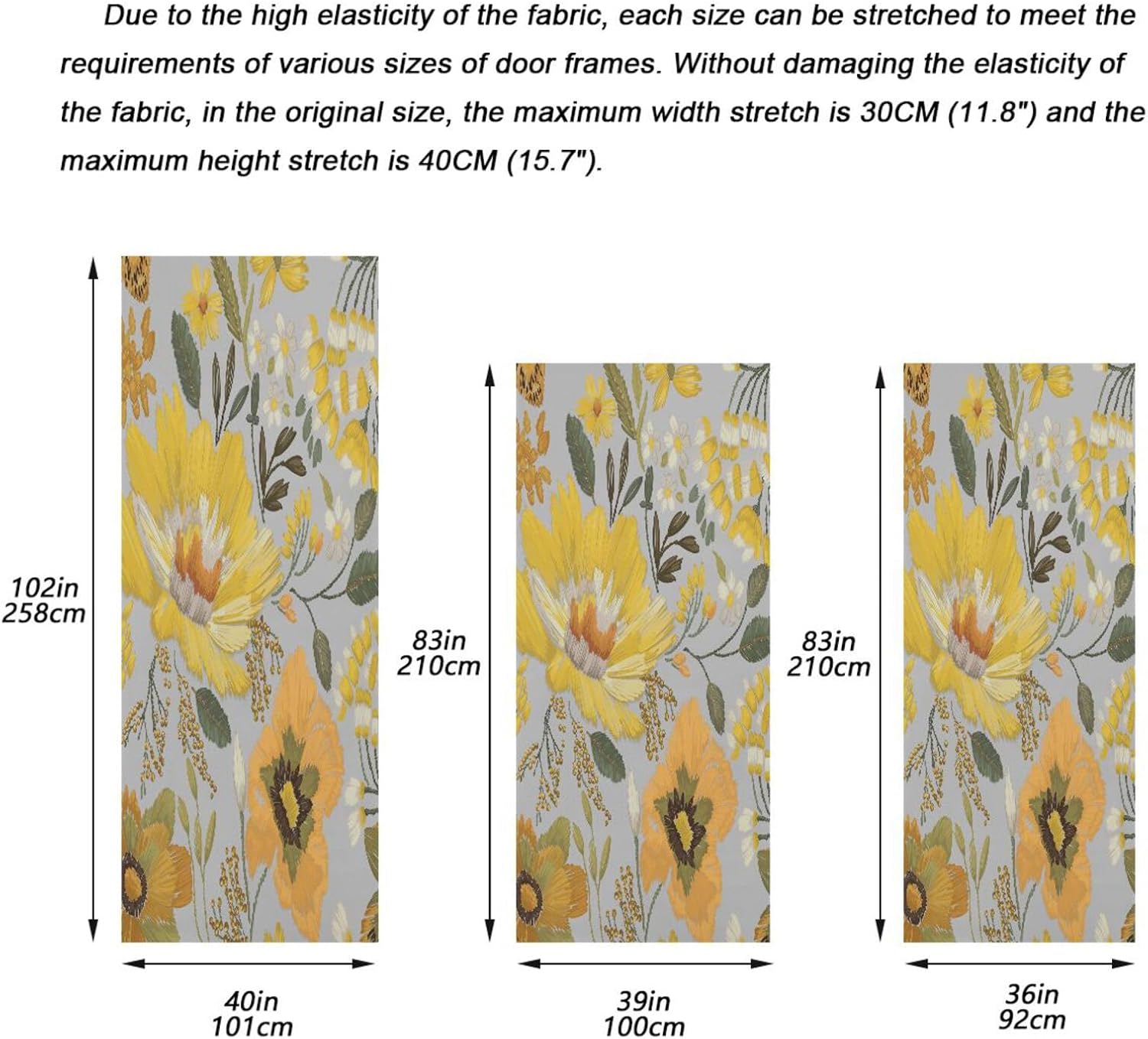Susiyo Yellow Wildflowers Daisies Halloween Door Cover