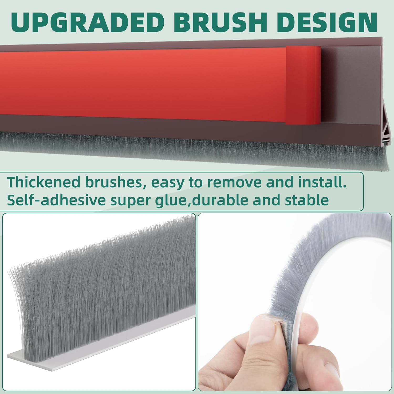 Vannesse Door Draft Stopper with Brush 2 Pack