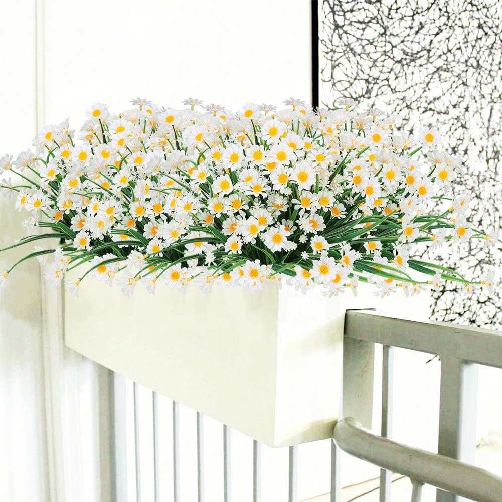 8 Bundles Artificial Daisies Flowers for Outdoor Decor
