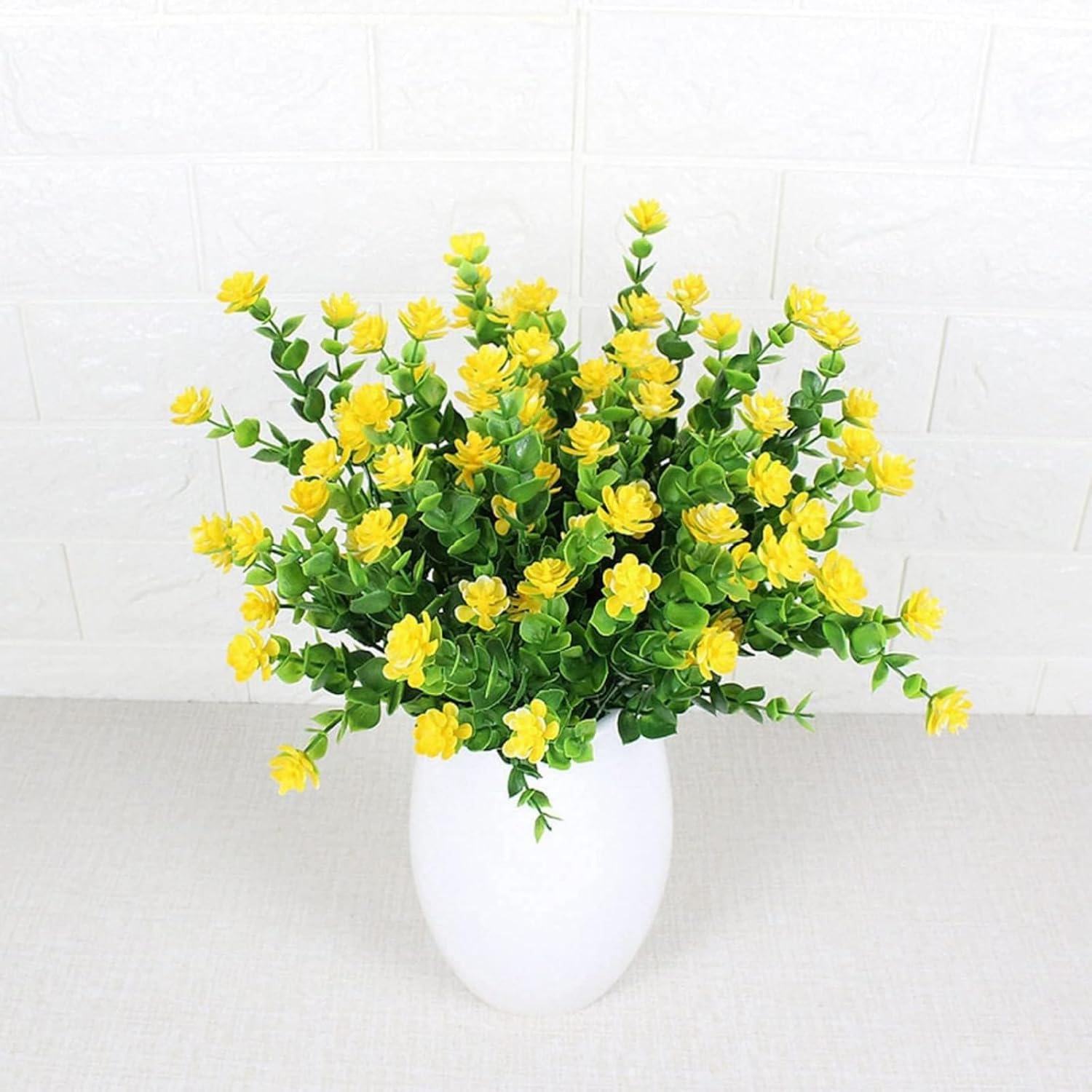 6 Bundles Artificial Fall Flowers Yellow UV Resistant
