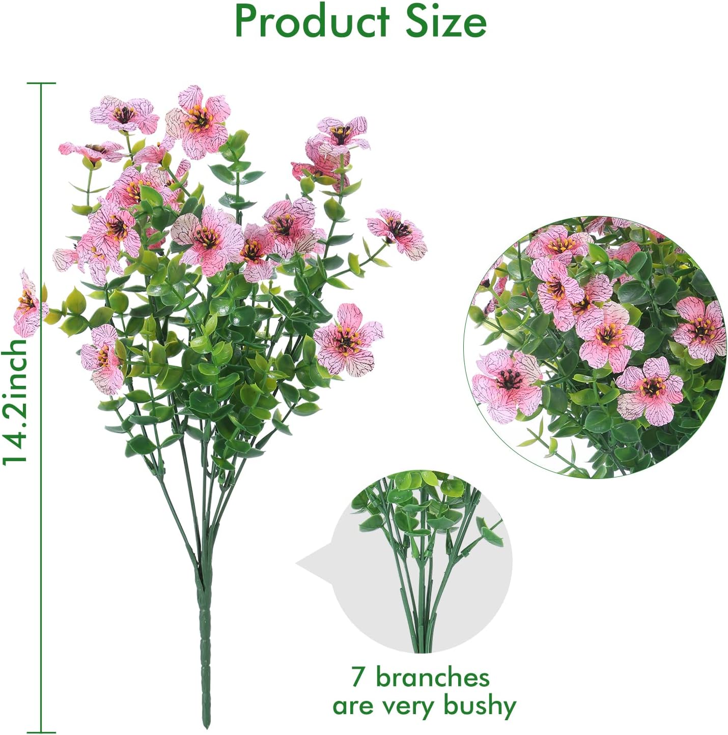 XEOLIAN 12 Bundles UV Resistant Artificial Eucalyptus Flowers