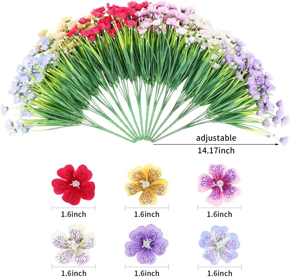 ZEOSTARO Artificial Flowers 12 Bundles Multi Color