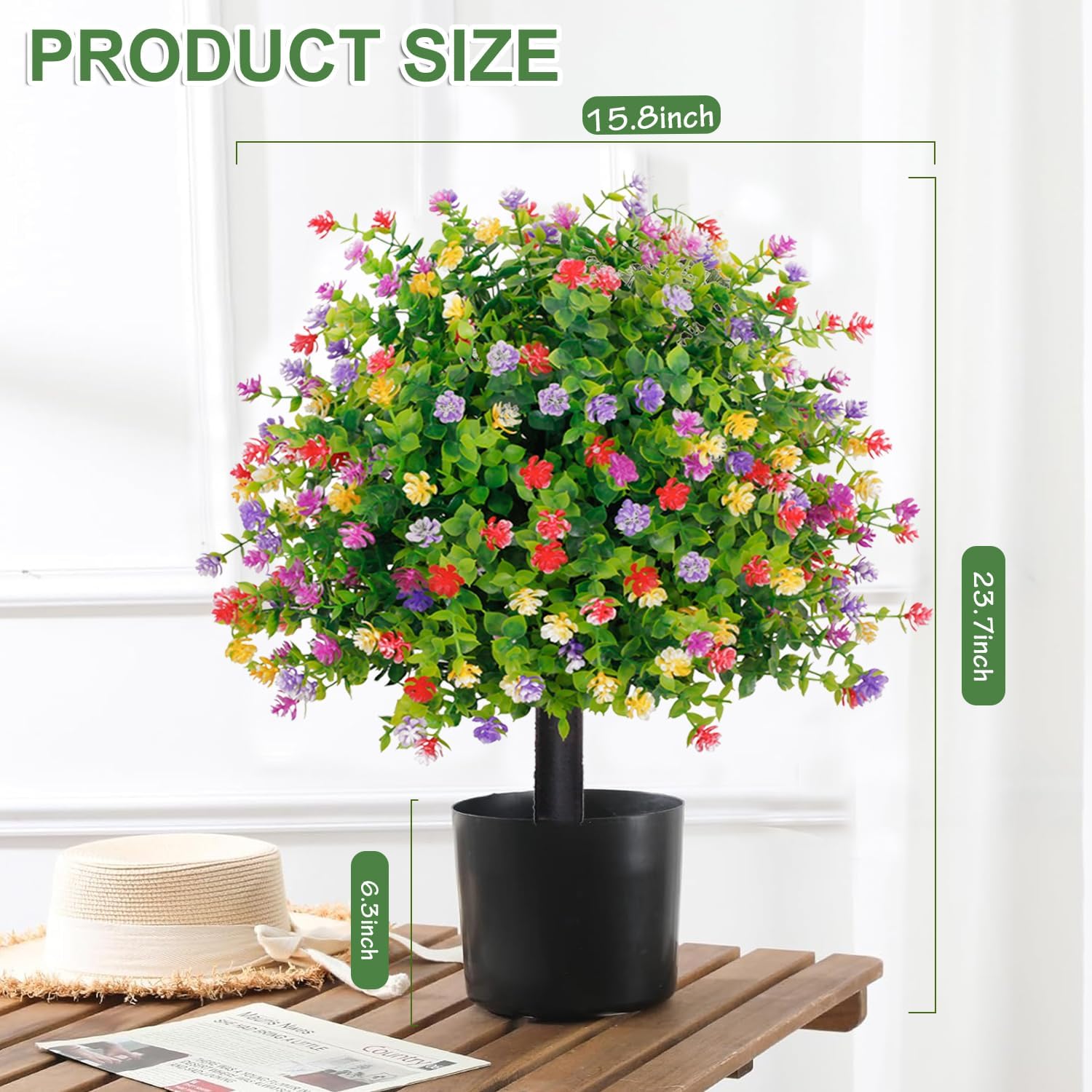 Ronyila Artificial Boxwood Ball Trees Set of 2