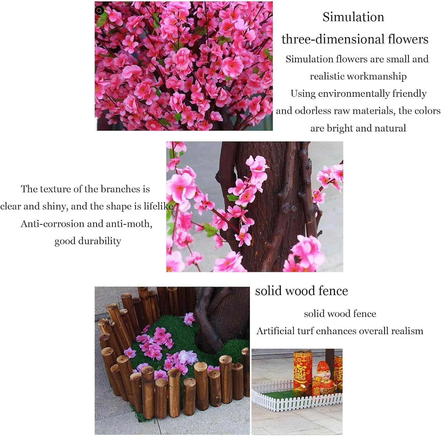 Artificial Peach Blossom Tree 1mx08m Indoor Outdoor Decor