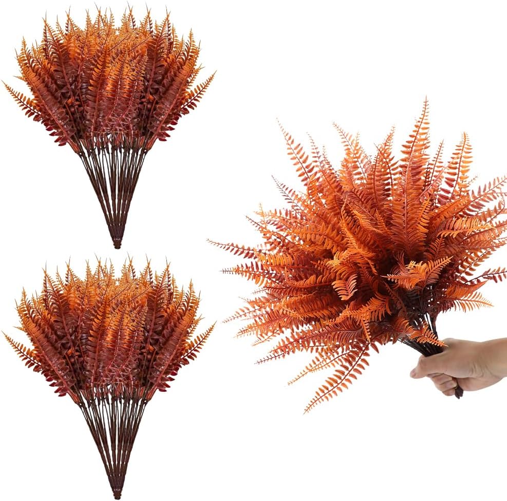 FineInno 12 Pcs Artificial Boston Ferns for Garden Decor