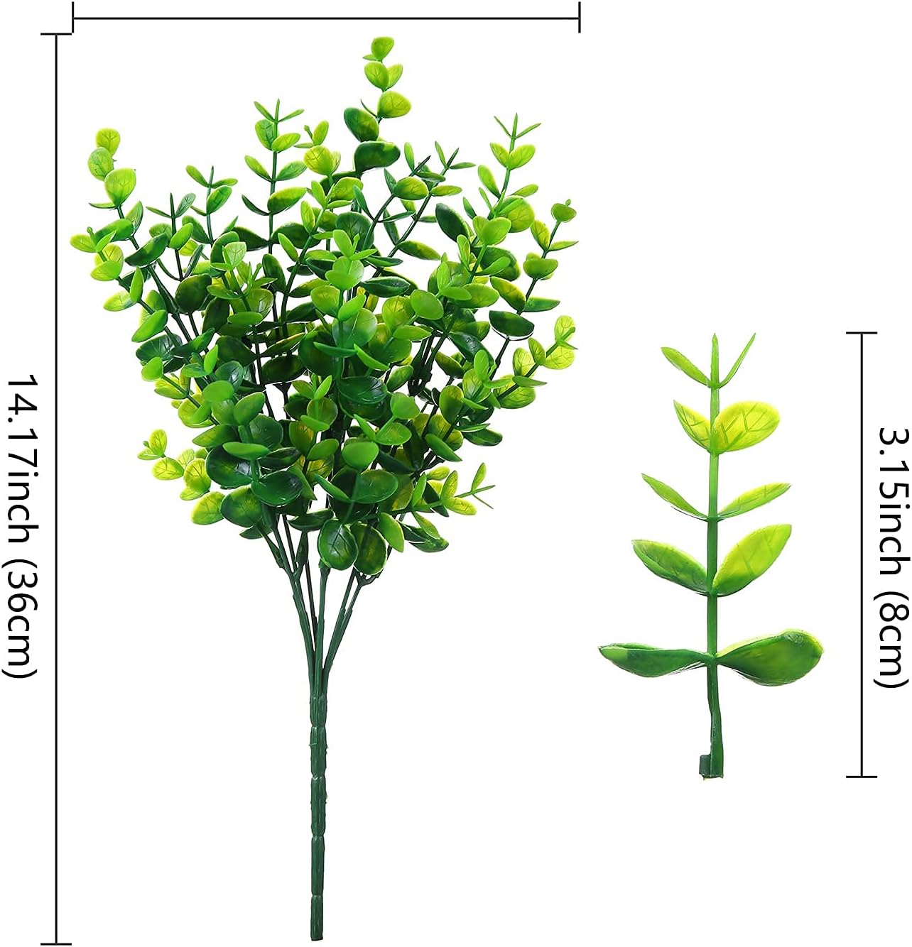 XLFAQXM Artificial Plants 8 Pack UV Resistant