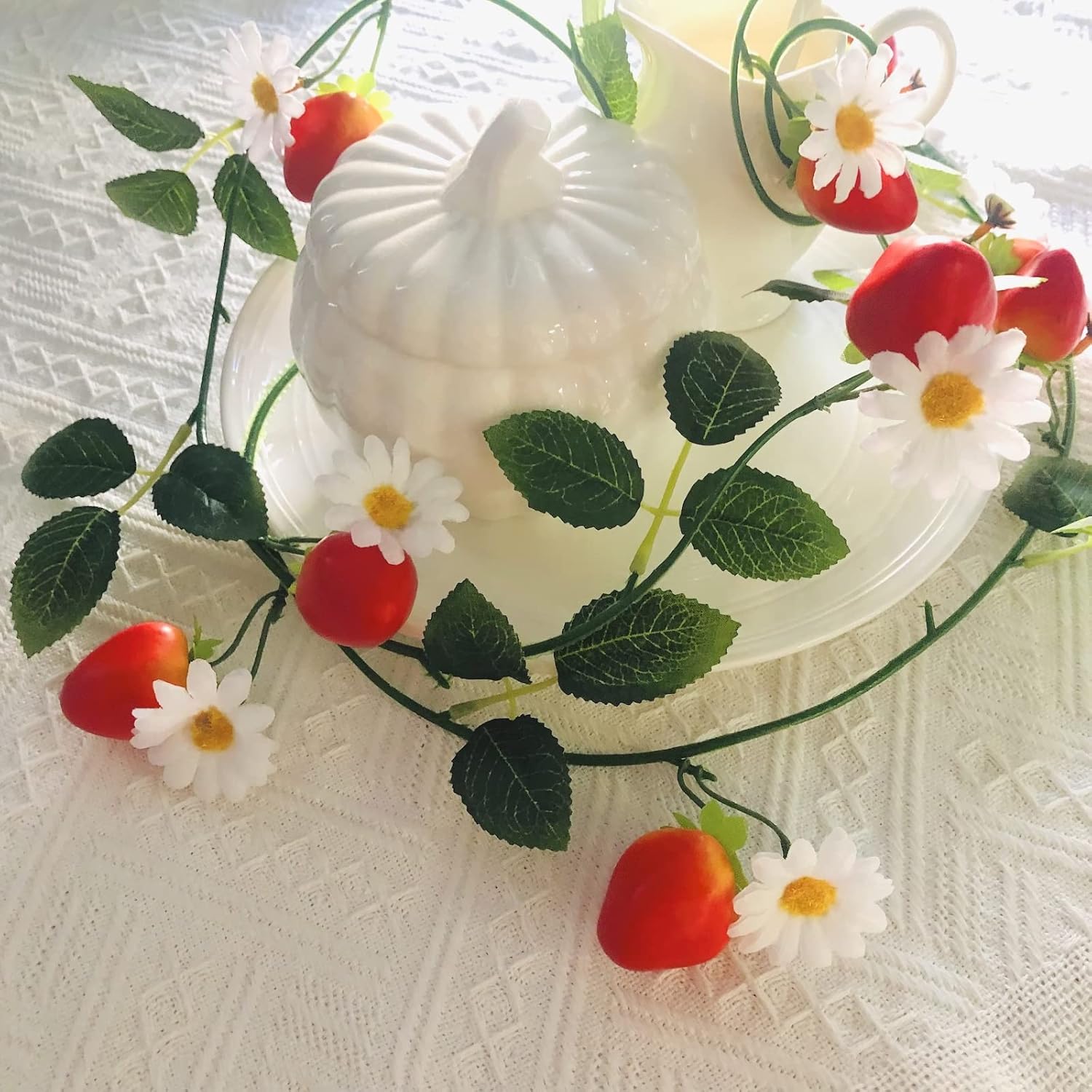 Artificial Strawberry Flower Vine Garland Wedding Decor