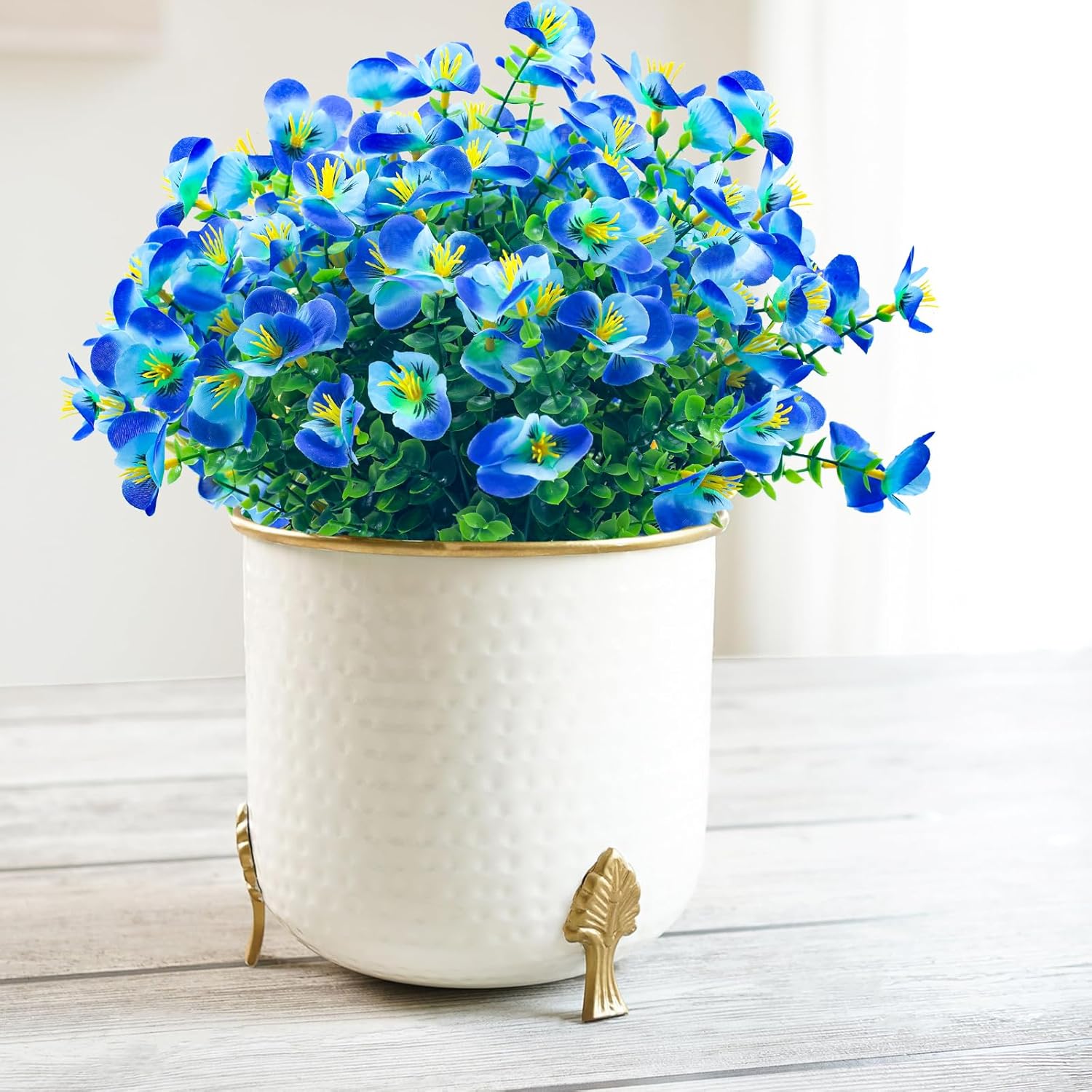 NOV FIRE Artificial Flowers for Outdoor Decor Blue