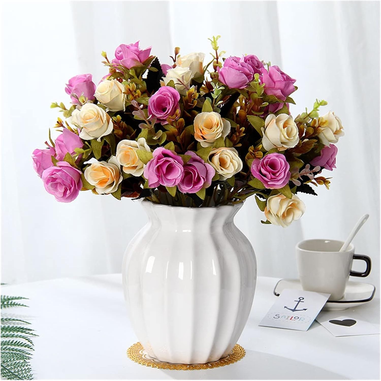 GaRcan Artificial Flowers Bouquet with Silk Rose Peony Hydrangea