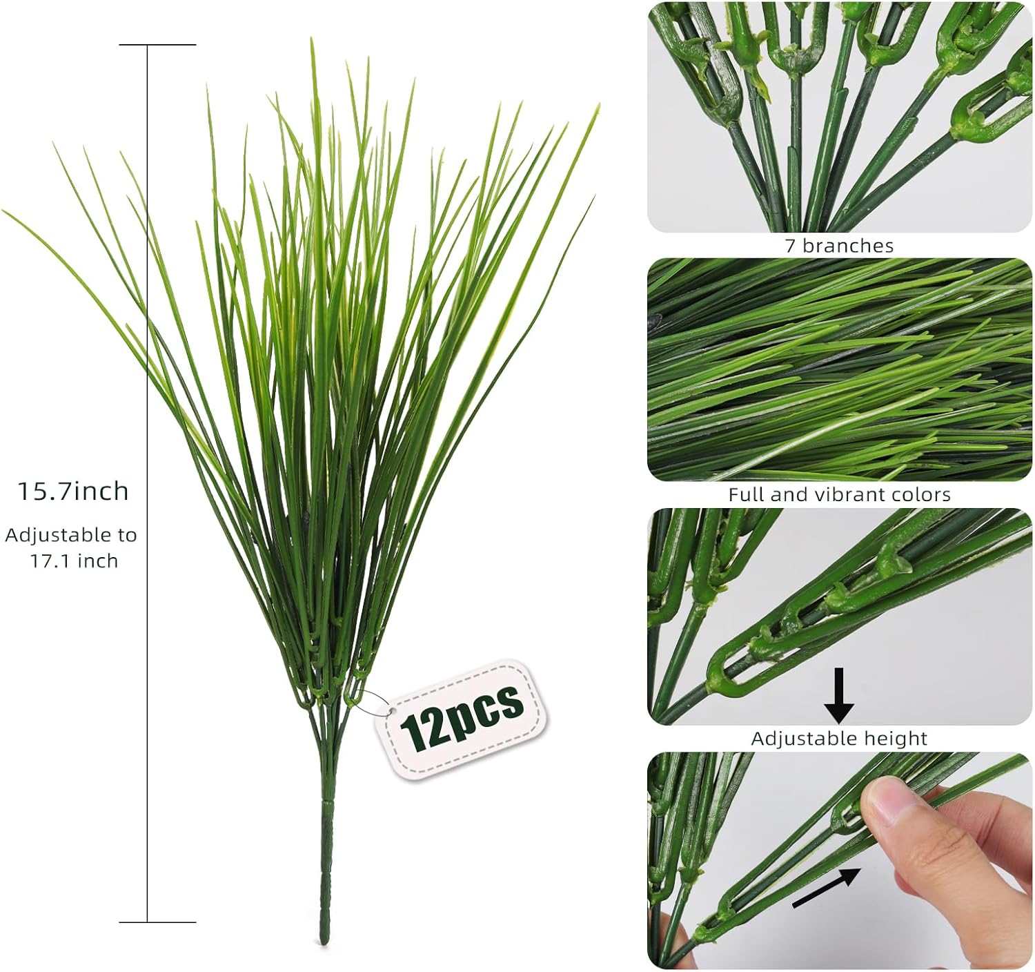 RECUTMS 12 Bundle Artificial Wheat Grass Plants