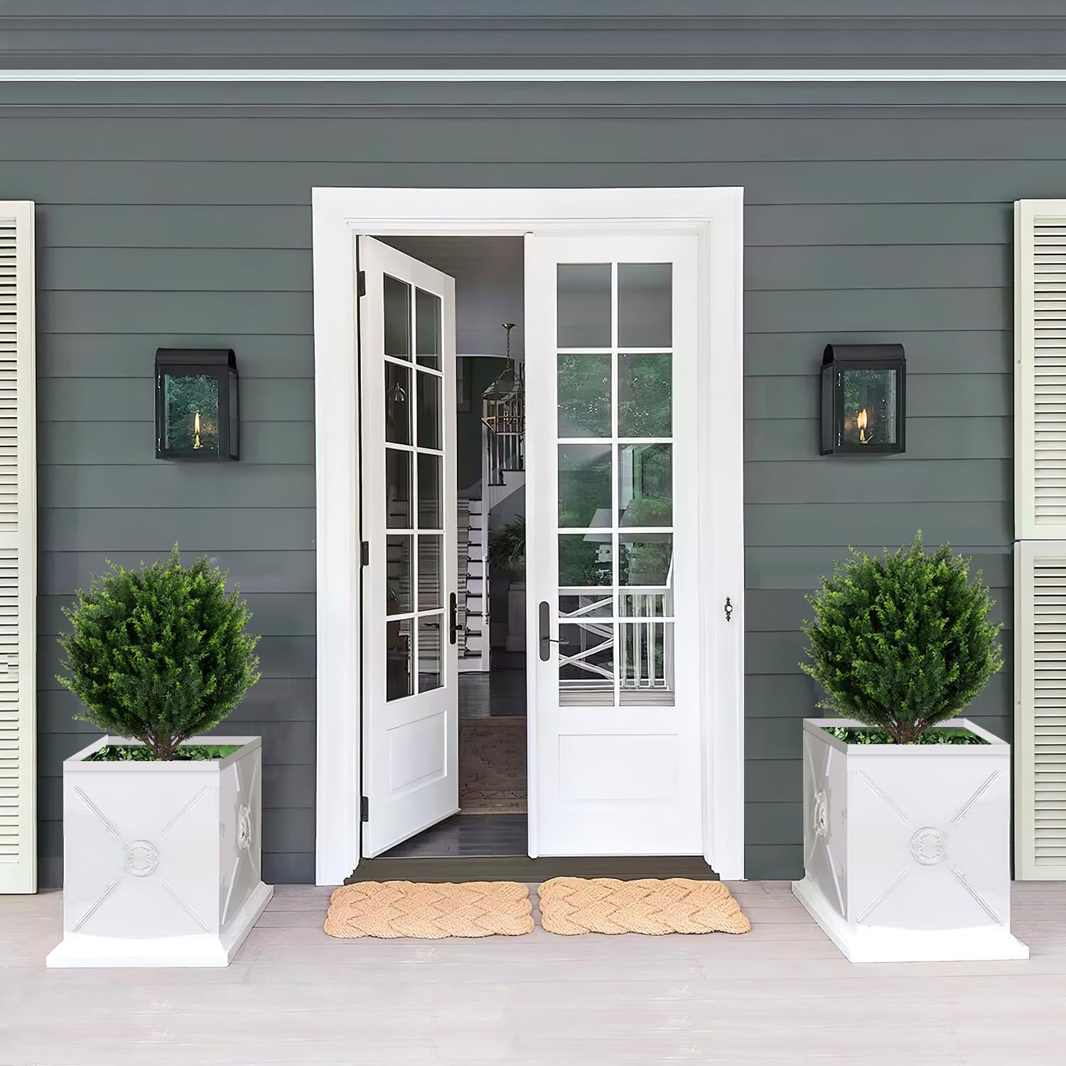 Keepinno 21 T Artificial Cedar Topiary Ball Tree 2 Pack