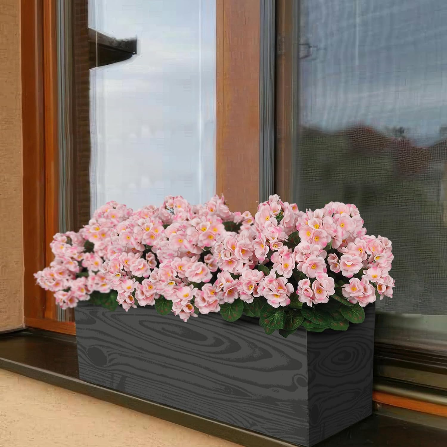 8 Pcs Artificial Geraniums Pink For Garden Home Decor