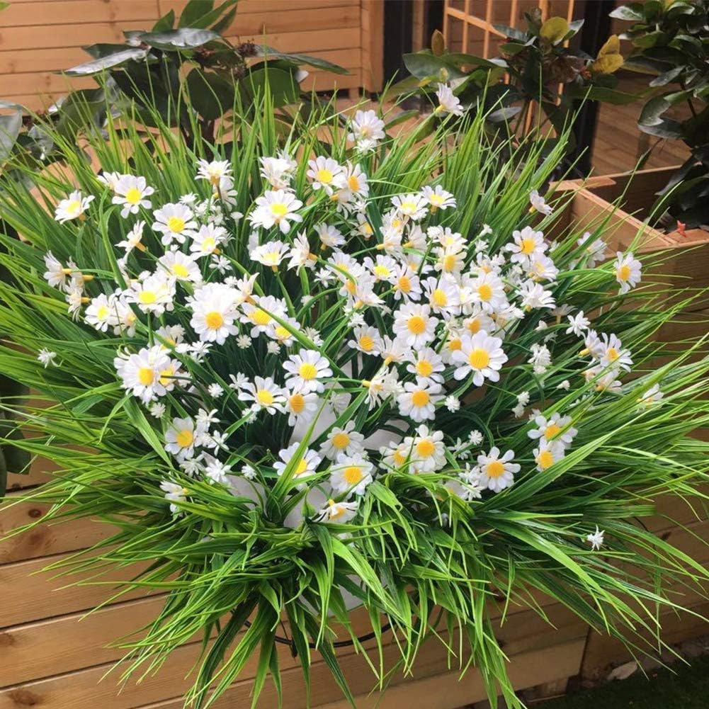 8 Bundles Artificial Daisies Flowers for Outdoor Decor