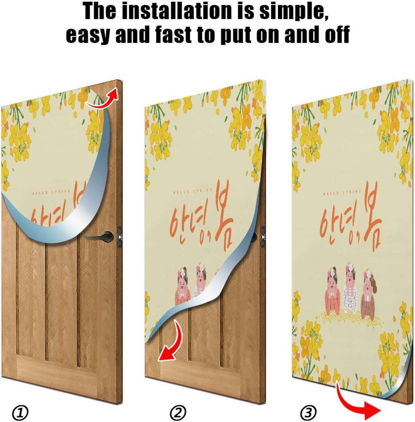 Susiyo Spring Yellow Halloween Door Cover